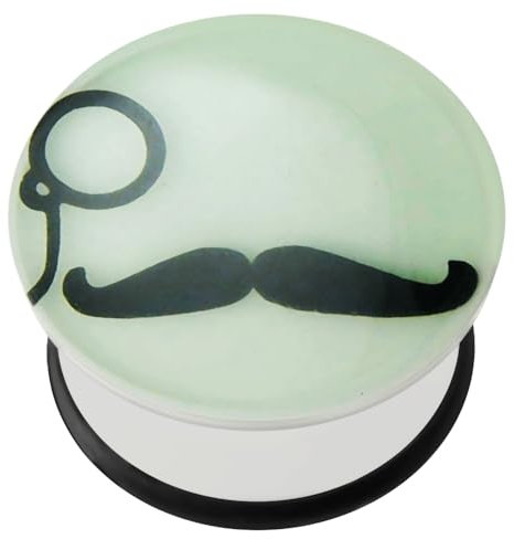 Monster Piercing 4MM Glühen im dunklen Schnurrbart und Monokel UV Acryl einzelne ausgestellte Cupcake Messgerät Ohr Piercing Plug