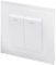 RETROTOUCH Crystal Double Light Switch, White Glass, 2-Way, 10AX