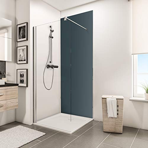 Schulte 1 panneau mural 90 x 210 cm, épaisseur 3 mm, surface 1.89 m², anthracite, revêtement salle de bain douche, résistant aux rayures, livré avec adhésif double face