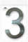 Numero civico o appartamento - Adesivo in acciaio inox spazzolato, altezza 7,6 cm, numero 3
