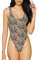 Relleciga Einteiliger Damen-Badeanzug mit Tanga, Leopard, Medium
