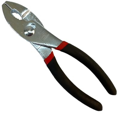 Edward Tools Slip Joint Pliers 6” - Heavy Duty Carbon Steel with Rubber Grip Handle - Fine Grip Teeth in Front and Coarse Teeth in Back - Rust Resistant Finish