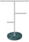 Jewelry Organizer,Metal T-Bar Necklace Display Stand Earrings Holder for Home, Hanging Pendant Rack with Marble Pattern Round Tray for Bracelets Rings Watches (B-Blue)