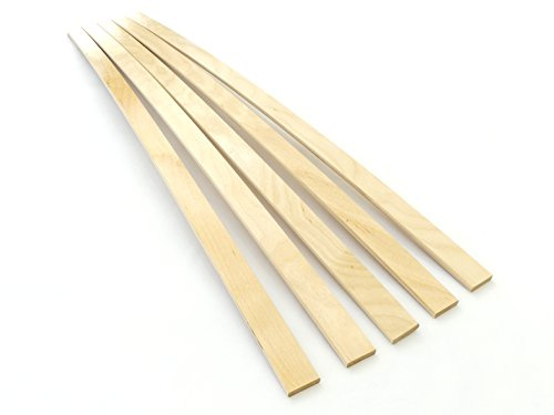 BOSSASHOP 5 Stück Federholzleisten 12mm Stärke x 50mm Breite | naturlasiert | Ersatz Leisten | Lattenrost reparieren | Lattenrostersatzteile | Lattenrost Latten | 12x50 | 1,2x5,0 (800mm)