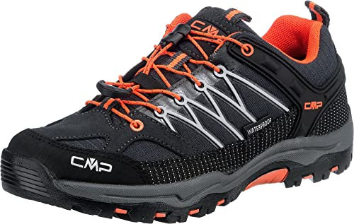 CMP Rigel Low Trekking Wp Walking Shoe, Antracite-Flash Orange, 35 EU, 3Q54554