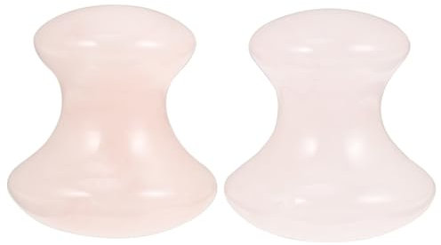 Uonlytech 2Pcs Werkzeug Rose Quarz Pilz Gesicht Massager Gesundheit Jade Stein Pilz Schaben Massage Werkzeug für Home Spa Rosa