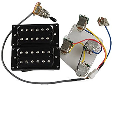 Gitarren-Pickups Humbucker-Pickups Hals- Und Bridge-Pickup 4C-Kabel-Kabelbaum Push-Pull-Soll-Set Für Gibson Epiphone-Gitarre E-Gitarren-Pickups (Color : Black Frame)