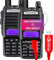 Mirkit Walkie Talkie UV-82 MK3 5W - Funkgerät mit 2800 mAh Batterie, Programmierkabel FTDI USB- Funkgerät 10 km Reichweite mit Headset - VHF UHF Funkgerät, 128 Kanäle - Handfunkgerät UV 82, 2 Stück