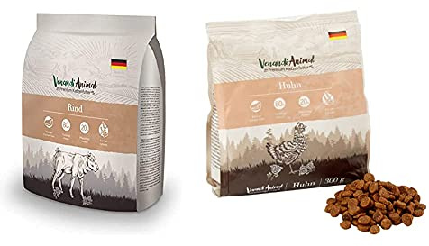 Venandi Animal Premium Trockenfutter für Katzen, Rind,getreidefrei mit viel frischem Fleisch, 300 g & Premium Trockenfutter für Katzen, Huhn,getreidefrei mit viel frischem Fleisch, 300 g