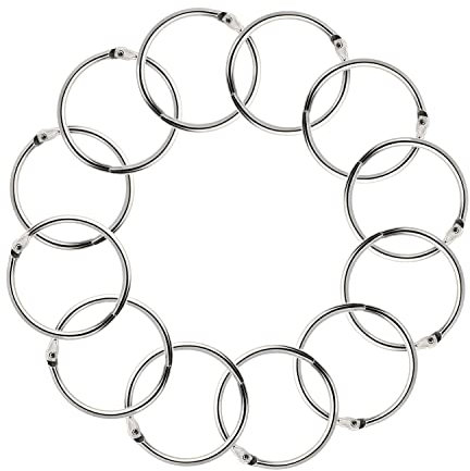 Deolven Bücher Ringe,50 Stück Metall Buchbinder Ringe Binderinge für Loseblätter Buch Papier Karteikarten DIY Handwerk Scrapbook Fotoalben Silber 45mm