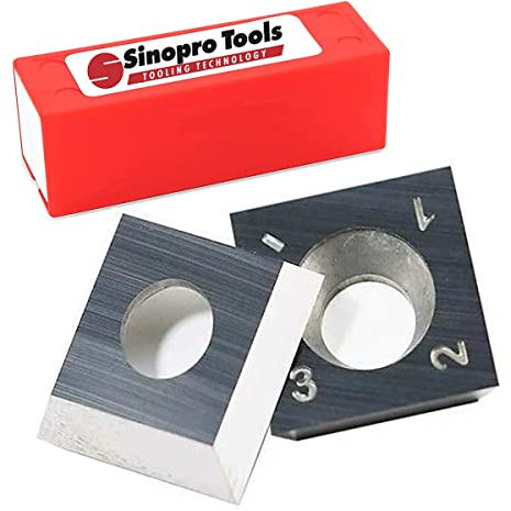Sinoprotools Reversible Plates Reversible Blade Pack of 10 Replacement Blades for Face Milling Cutter for Router (as a Replacement), 14 x 14 x 2 mm Interchangeable Carbide Reversible Blades for Wood