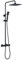 Colonne de douche thermostatique carrée 100-150 cm extra longue finition noire mate fabriquée en laiton