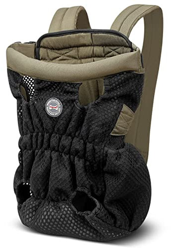 ALLSOPETS Hunderucksack für kleine Hunde und Katzen – Bequemer, atmungsaktiver Hunde Rucksack mit Sicherheitsleine, ideal für Reisen Wandern Camping (Olivgrün, M)
