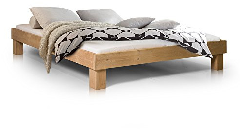 moebel-eins Pumba Massivholzbett ohne Kopfteil Fichte, 180 x 220 cm, eichefarbig, Standardhöhe