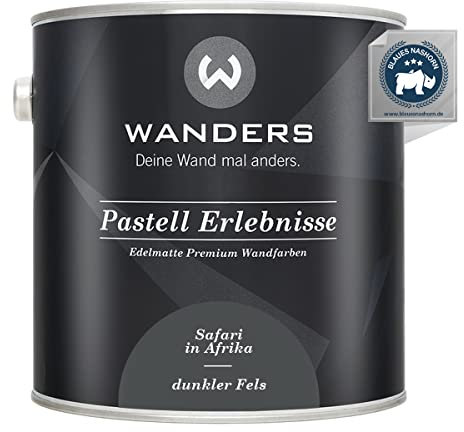Wanders Pastell Erlebnisse 2,5L - Dunkler Fels/Dunkelgrau - Edelmatte Wandfarbe! Küchenmöbellack und Möbelfarbe. Kreidefarbe für Holz & mehr. Hohe Deckkraft, schnell trocknend