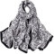 WEIGEER Silk Scarf Women Chiffon Shawl Stain Neckerchief Long Head Wrap Lightweight Scarf Ladies Hijab Belt Vintage Bridal Shawl Chiffon Scarf Muslim Cloth floral Christmas Scarf (Black-flower.)