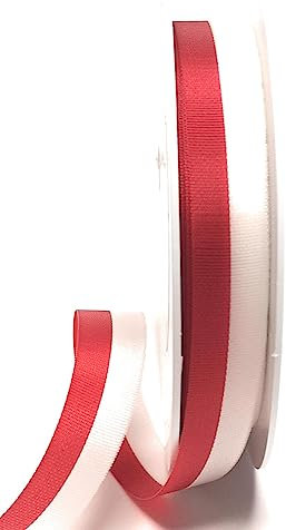 Nationalband 25m x 15mm rot - weiß Vereinsband Ordensband Fanband Dekoband