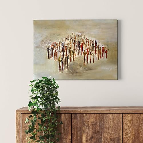 A.S. Création Leinwandbild Menschen abstrakt - Kunstdruck braun beige - 70x50 cm Querformat - moderne Wanddekoration Schlafzimmer Wohnzimmer Küche - Bild auf Keilrahmen