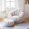 DTLEO Pouf Poire - Fauteuil Housse Uniquement pour Intérieur et Extérieur (Sans Remplissage) - Classique pour Salon, Balcon, Blanc