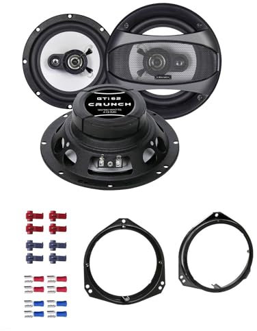 Crunch GTI62 Lautsprecher mit Einbauset passend für Opel Tigra Twintop Coupe 2004-2009 Türen vorne 360 Watt 165mm 2 Wege Koax