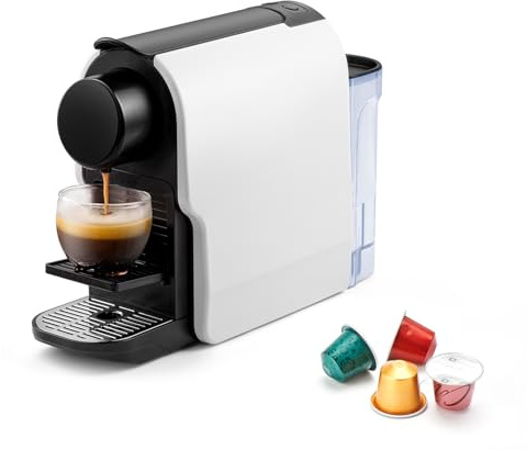 Beanglass Mini máquina de espresso compatible con cápsulas Nespresso Orignial, cafetera cápsula con bomba de alta presión de 20 barras, tanque de agua extraíble, BGS-C04