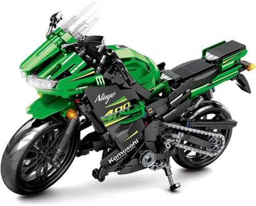 YILETKC Technik Motorrad Bausteine für Kawasaki Ninja 400, 912 Teile Klemmbausteine Technik Supermotorrad, Technik Rennen Motorrad Konstruktionsspielzeug Kompatibel mit Mainstream Marken