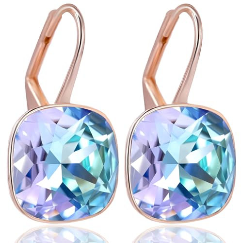 NOBEL SCHMUCK Ohrringe Rosegold Pink bis Türkis Markenkristalle 925 Silber
