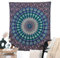 Runder Pfau Wandteppich Blau Grün Chakra Mandala Roundie Boho Hippie Tischdecke Reine Baumwolle Strandtücher für Picknick Camping, Wanddekoration, Yoga Wandbehang - 76,2 x 101,6 cm