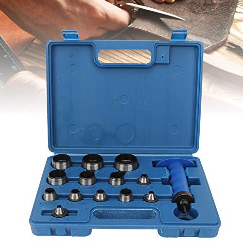 Jeu de Poinçons Creux 5mm-35mm, Perforateur de Ceinture, Outil de Poinçonnage du Cuir, Artisanat du Cuir, Bricolage (Ensemble de 14 perforateurs de ceinture)