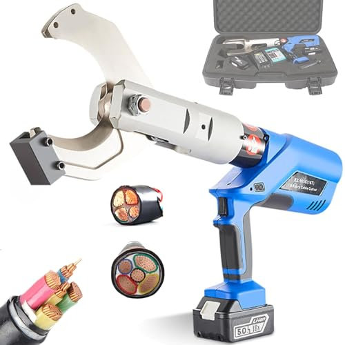 HENGCMM Coupe-câble de Batterie EZ-30/65/85/105/120/135C, Ciseaux à câble hydraulique, Coupe-Fil électrique, Coupe-Câble Électrique À Cliquet pour câble cuivre/CU/Al de 30-135 mm,120C