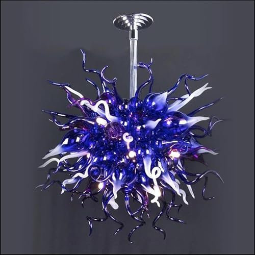 YAOYIYAO Lámpara árabe de cristal de Murano estilo iluminación de araña de cristal soplado a mano