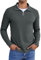 COOFANDY Sweatshirt Herren Troyer Half Zip Pullover Poloshirt Herren Langarm Winter Longsleeve T Shirt Polo Sweatshirt Langarmshirt Langarm Pulli Sweater Dunkelgrau 2XL
