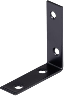 Alberts 825072 Stuhlwinkel - verzinkt - schwarz eloxiert - kunststoffbeschichtet - 50 x 50 x 15 mm | 100er Set