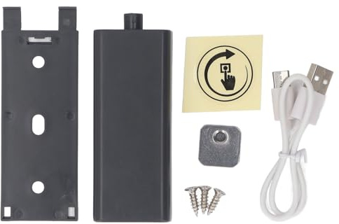 Yusat Push Latch Smart Automatic Electric Magnetic Push Opener for Cabinet Drawer Cupboard Door (Grey Black)