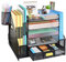 HMXLJJY Mesh Desk Organizer with File Holder, 5-Tier Paper Letter Tray Organizer with Magazine Holder, Desktop Organizer and Storage for Office Supplies Home or School, Black