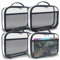 holay 4 Packs PVC Zippered Blocks Set, Toy, Clay, Board game Storage Organizer Case (Name Tag, Manual Pocket) (Black, Small)