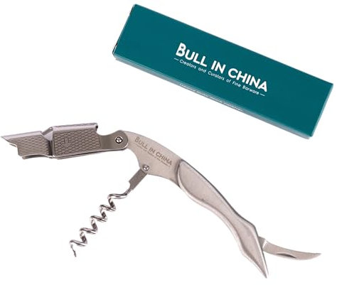 Bull In China Premium Wine Opener, Smooth Cork Removal | Sleek Stainless Steel Design | Easy-to-Use Lever Corkscrew for Wine Enthusiasts | Ideal for Home Bars & Gifts