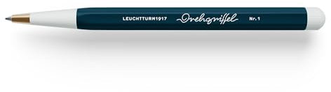 LEUCHTTURM1917 372218 Drehgriffel Nr. 1, Messing, Aluminium, Gelstift mit schwarzer Tinte, designprämiert, Deep Sea