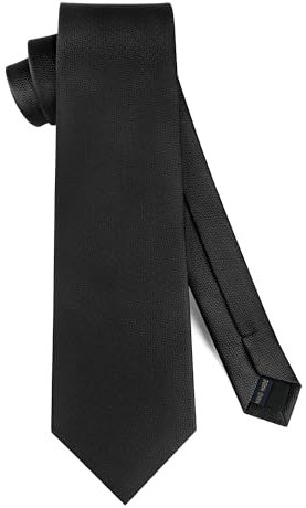 HISDERN Herren Krawatte Schwarz Einfarbig Klassische Krawatten für Herren Formelle Elegante Business Schlipse Hochzeit oder Festliche Veranstaltunge 8.5cm