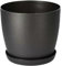 Flower Pots 6 Colours 8 sizes Matt Plastic Plant Pots Planter + Saucer Tray Deco (Black Matt, 30 cm)