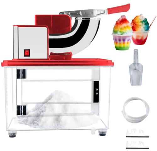 Ice Crusher Machine - Snow Cone Machine with Dual Stainless-Steel Blades - 440lbs/hour 250W Shaved Ice Machine with 39L Capacity - Slushy Machine for Home, Bar or Restaurant by Great Northern Popcorn