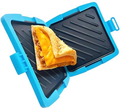 Sandwichera para Microondas | Sandwichera Tostadora Para Microondas | Prensa para Paninis con Placas Antiadherentes Apta para Lavavajillas para Profesionales, Estudiantes, Hogar, Trabajo
