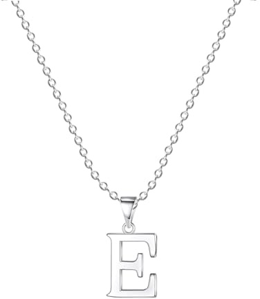 XWN Damen Halskette mit Buchstaben Anhänger Silber Initialien Kette Edelstahl Buchstabenketten Personalisiere Silber Y Kette für Frauen