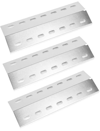GriHero Edelstahl Brennerabdeckung für Enders San Diego Evo,Enders San Diego 3, Universal gasgrill brennerabdeckung Heizplatte für Mr.Gardener Vancouver 3 Zubehör, 33.5 * 12CM, 3 Stück