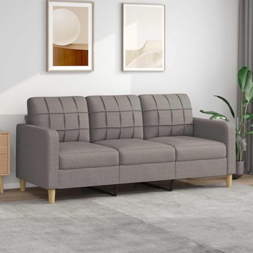 Massbinet 3-Sitzer-Sofa Bodensofa Bed mit Pillow Back Support Armrest Schlafsofa Klappbar Compressed Sofas in Box für Wohnzimmer Schlafzimmer Taupe 180 cm Stoff