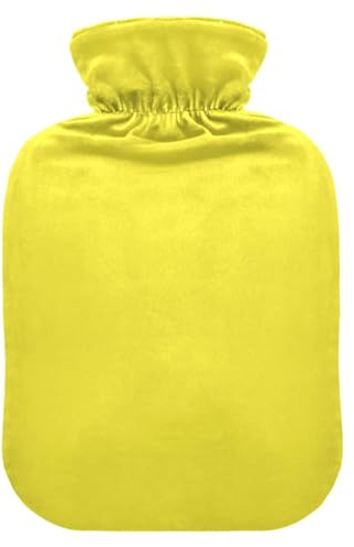 Lemon Yellow Hot Water Bottle with Cover for Pain Relief Bed Warmer Hot Water for Back Pain, 2L