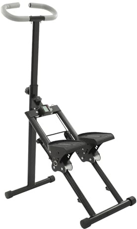 Stepper für Zuhause Foldable Vertical Climber Maschine verstellbare Lenker und Pedale Stair Stepper for Home Gym Schwarz
