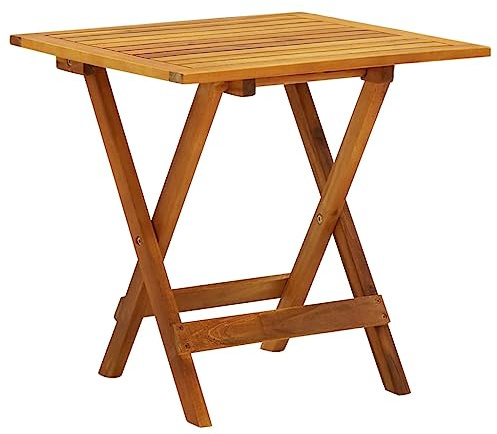 IBUQDDV Massivholz Akazie Bistrotisch 46x46x47 cm Klappbarer Tisch für Garten Terrasse Wohnzimmer Beistelltisch Wetterfest Langlebig