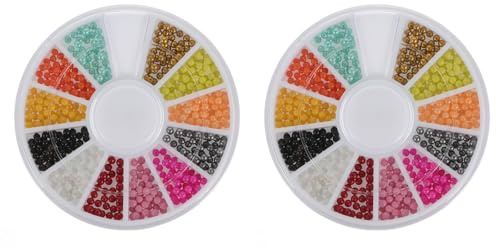 RUNROTOO 2 Box Nail Caviar Beads for DIY Crafting Creative and Delicate Plastic Nail Beads Suitable for Personal Use