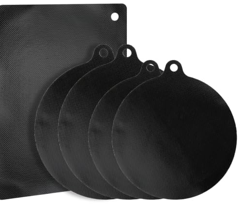 5 Pcs Induction Hob Protector Mat Set, Heat Resistant Silicone Kitchen Mats up to 446 ℉, Anti-Slip Induction Hob Covers with Hanging Holes for Scratch Protection, Dishwasher Safe, Black